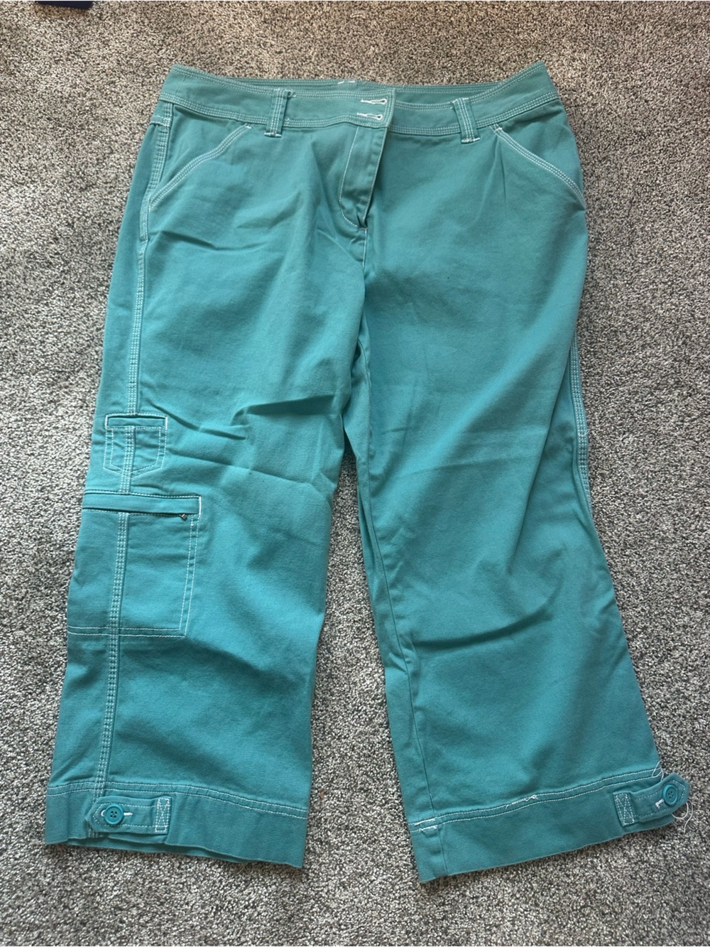 Style & Co. Teal Cargo Capri Pants
